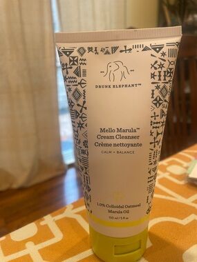 Drunk Elephant Mello Marula Cream Cleanser - White & Yellow Accents